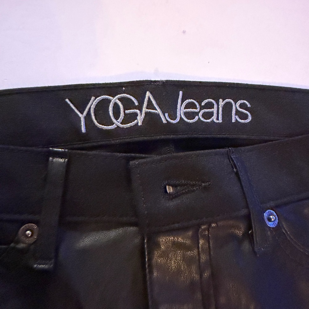 Yoga Jeans Black Leather Pants